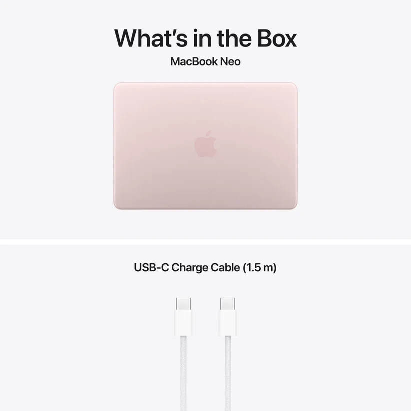 APPLE MacBook Neo 13 inch A18 Pro 6-core CPU 5-core GPU 8GB 512GB SSD Blush (MHFJ4)